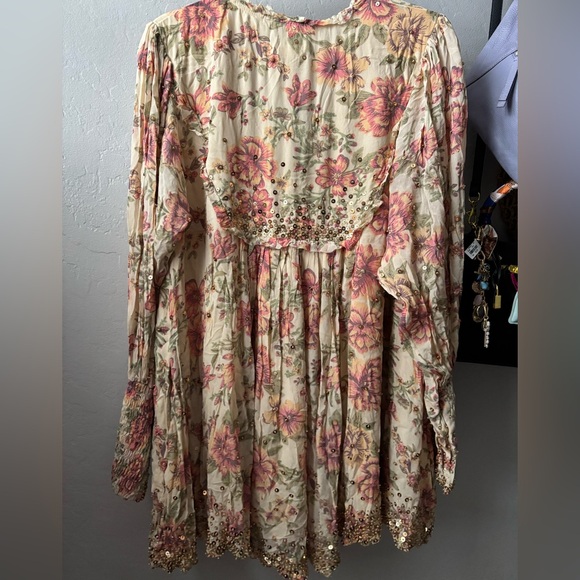 Free People Bali Golden Sun Printed Mini Dress - Picture 2 of 6